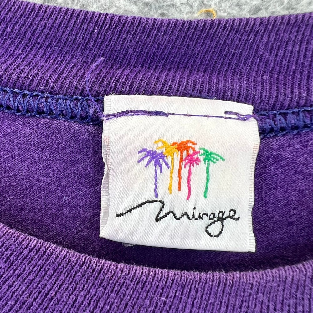 VTG 90s Mirage Las Vegas Hotel Casino T-Shirt Purple Single Stitch Palm Logo XL - Picture 7 of 15